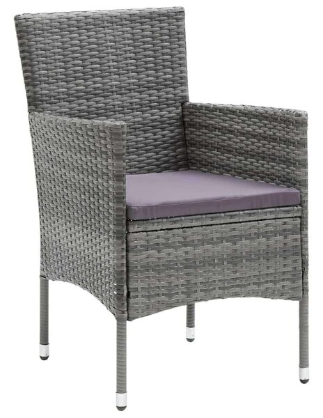 Polyrattan Kerti Étkezőgarnitúra - 7 részes - Szürke