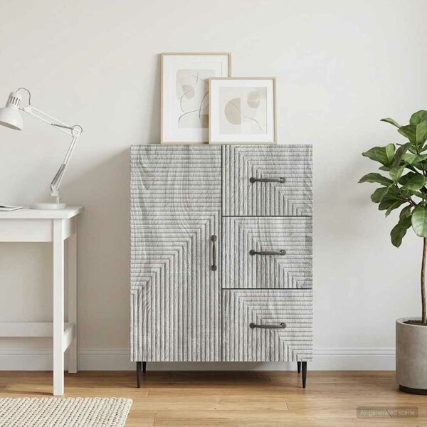 VidaXL Széf fiókkal Szürke Sonoma 66 x 34,5 x 89,5 cm Szerelt Fa