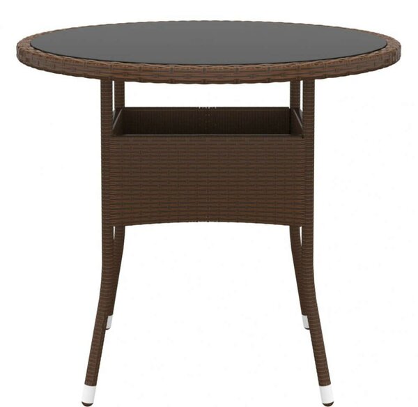 Polyrattan Kerti Étkezőgarnitúra - 5 részes - Barna