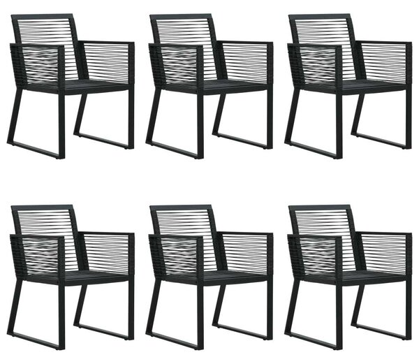 Kültéri Étkezőgarnitúra - 7 részes - Fekete PVC Rattan