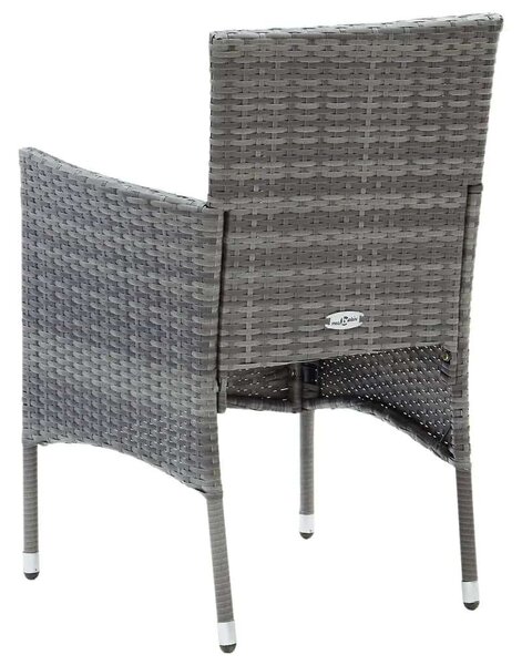 Polyrattan Kerti Étkezőgarnitúra - 7 részes - Szürke