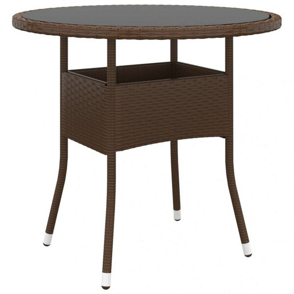 Polyrattan Kerti Étkezőgarnitúra - 5 részes - Barna