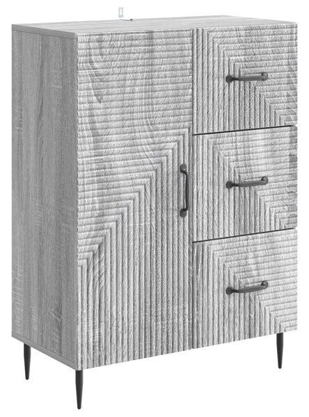 VidaXL Széf fiókkal Szürke Sonoma 66 x 34,5 x 89,5 cm Szerelt Fa