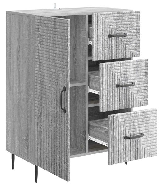 VidaXL Széf fiókkal Szürke Sonoma 66 x 34,5 x 89,5 cm Szerelt Fa