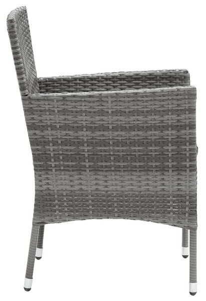 Polyrattan Kerti Étkezőgarnitúra - 7 részes - Szürke