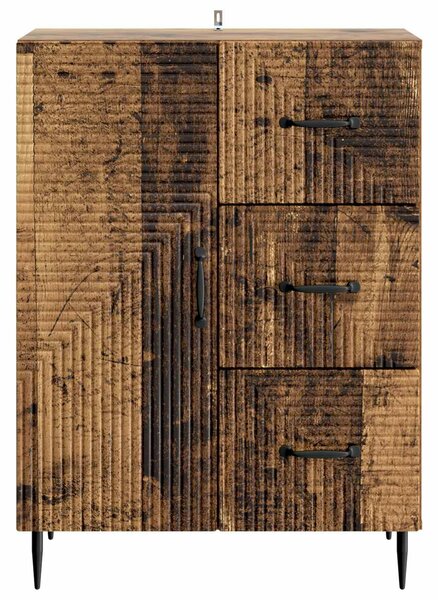 VidaXL Széf fiókkal Antik Fa 66 x 34,5 x 89,5 cm Szerelt Fa