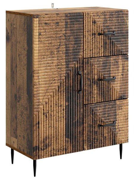 VidaXL Széf fiókkal Antik Fa 66 x 34,5 x 89,5 cm Szerelt Fa