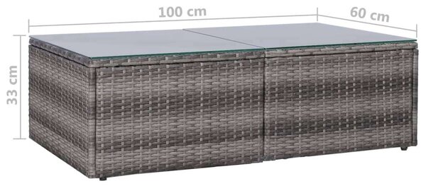 Polyrattan Kerti Ülőgarnitúra - 8 részes - Szürke
