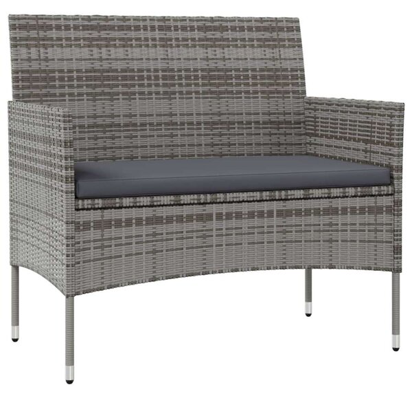 Polyrattan Kerti Ülőgarnitúra - 16 részes - Szürke