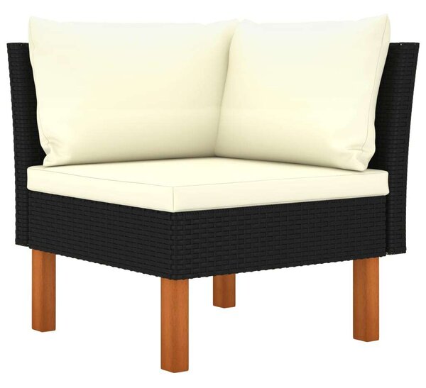 Polyrattan Kerti Ülőgarnitúra - 9 részes - Fekete