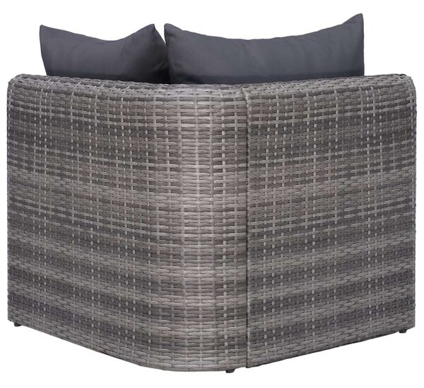 Polyrattan Kerti Ülőgarnitúra - 8 részes - Szürke