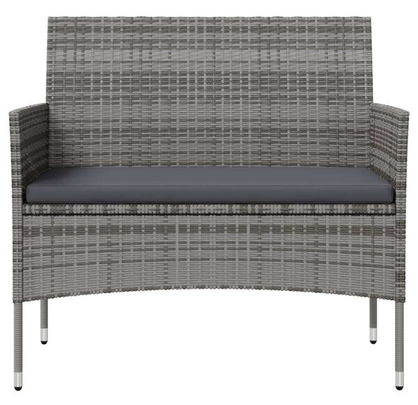 Polyrattan Kerti Ülőgarnitúra - 16 részes - Szürke
