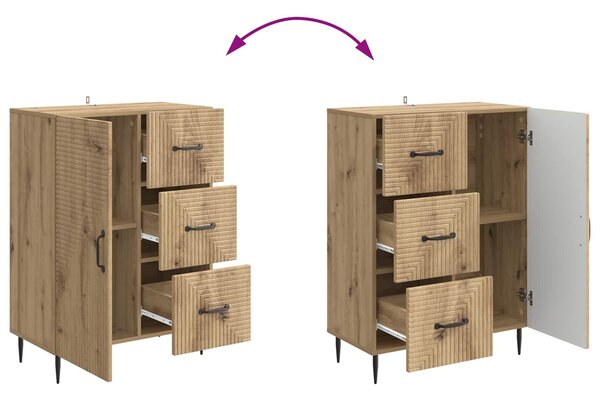 VidaXL Széf Kézműves Tölgy 66 x 34,5 x 89,5 cm Szerelt Fa