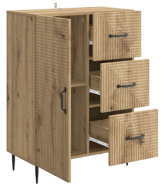 VidaXL Széf Kézműves Tölgy 66 x 34,5 x 89,5 cm Szerelt Fa