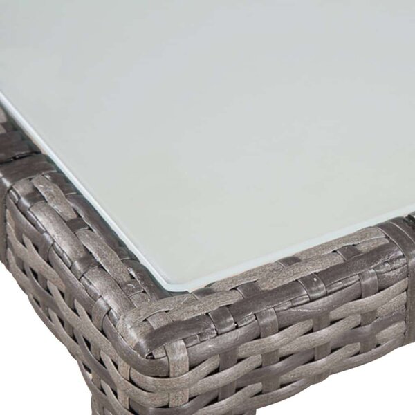 Kültéri Polyrattan Étkezőszett - 5 részes - Szürke