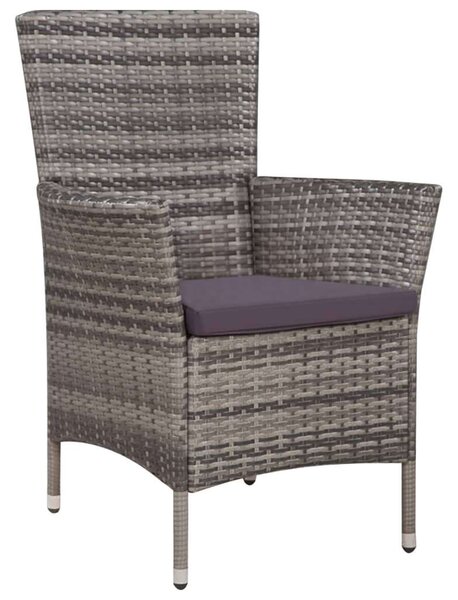 Kültéri Polyrattan Étkezőszett - 5 részes - Szürke