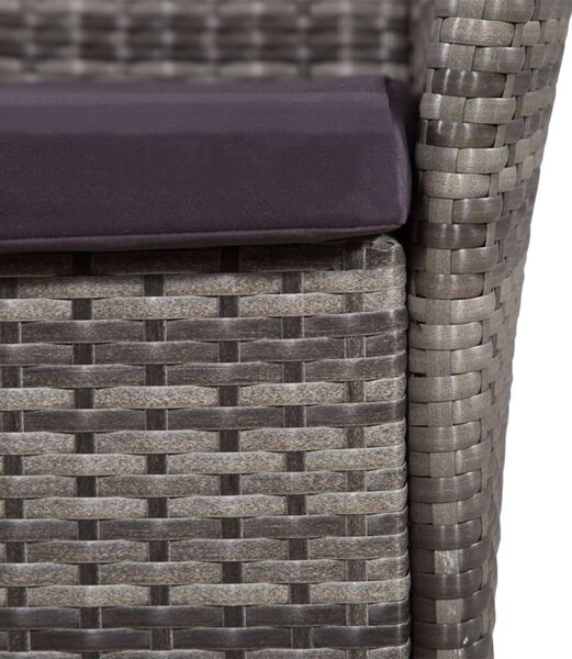 Kültéri Polyrattan Étkezőszett - 5 részes - Szürke