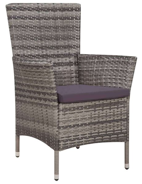 Kültéri Polyrattan Étkezőszett - 5 részes - Szürke