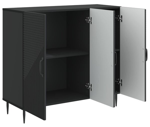 VidaXL Széf Fekete 89 x 34,5 x 80 cm Szerelt Fa