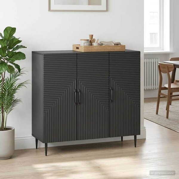 VidaXL Széf Fekete 89 x 34,5 x 80 cm Szerelt Fa