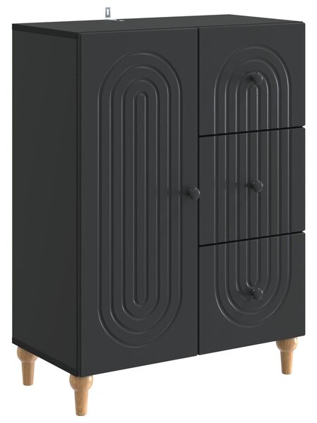 VidaXL Széf fiókkal Fekete 66 x 34,5 x 90 cm Szerelt Fa