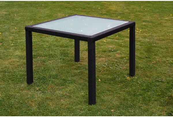 Polyrattan Kültéri Étkezőgarnitúra - 5 részes - Fekete