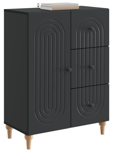 VidaXL Széf fiókkal Fekete 66 x 34,5 x 90 cm Szerelt Fa