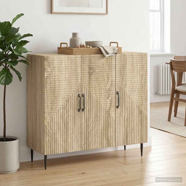 VidaXL Széf Sonoma Tölgy 89 x 34,5 x 80 cm Szerelt Fa