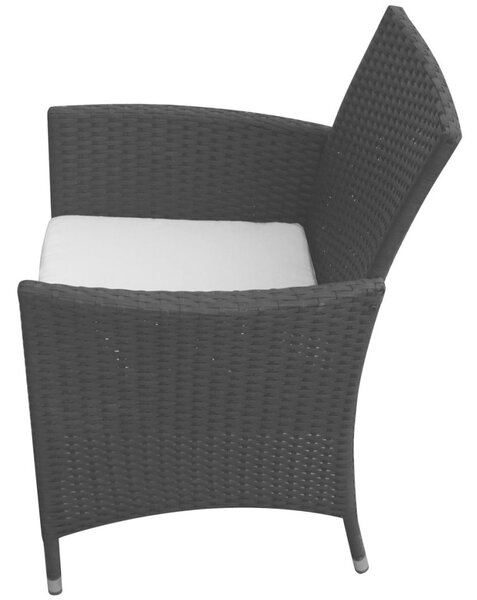Polyrattan Kültéri Étkezőgarnitúra - 5 részes - Fekete