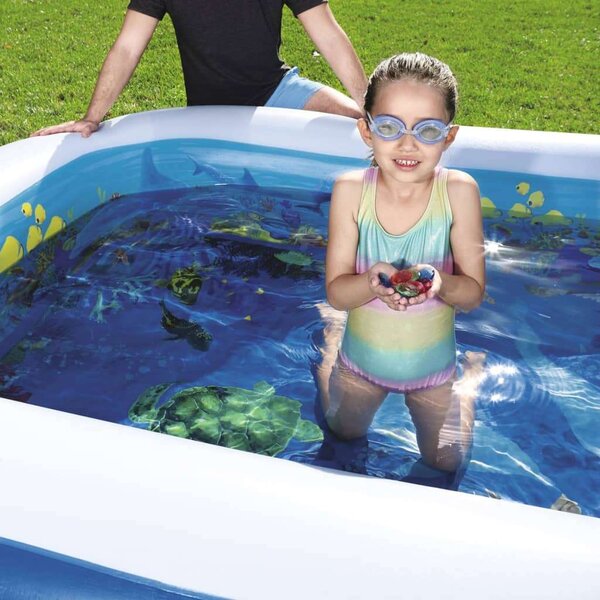 Bestway Undesea Adventure felfújható medence 262 cm x 175 x 51 cm, + csomag a 3D-s vízalatti élményhez-BW54177