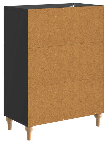 VidaXL Széf fiókkal Fekete 66 x 34,5 x 90 cm Szerelt Fa