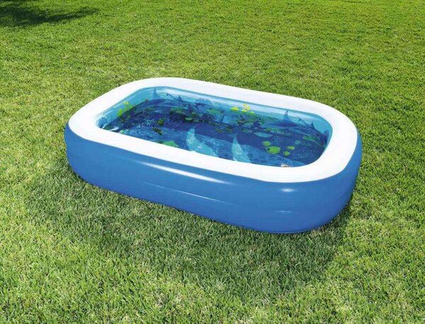 Bestway Undesea Adventure felfújható medence 262 cm x 175 x 51 cm, + csomag a 3D-s vízalatti élményhez-BW54177