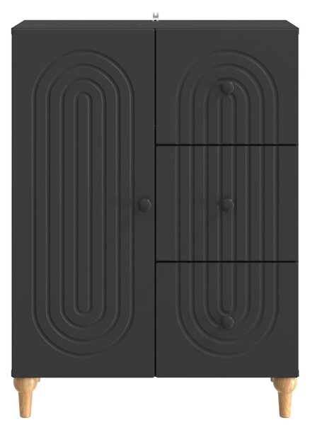 VidaXL Széf fiókkal Fekete 66 x 34,5 x 90 cm Szerelt Fa