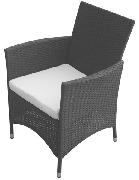 Polyrattan Kültéri Étkezőgarnitúra - 5 részes - Fekete
