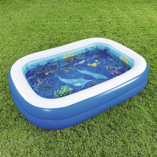 Bestway Undesea Adventure felfújható medence 262 cm x 175 x 51 cm, + csomag a 3D-s vízalatti élményhez-BW54177