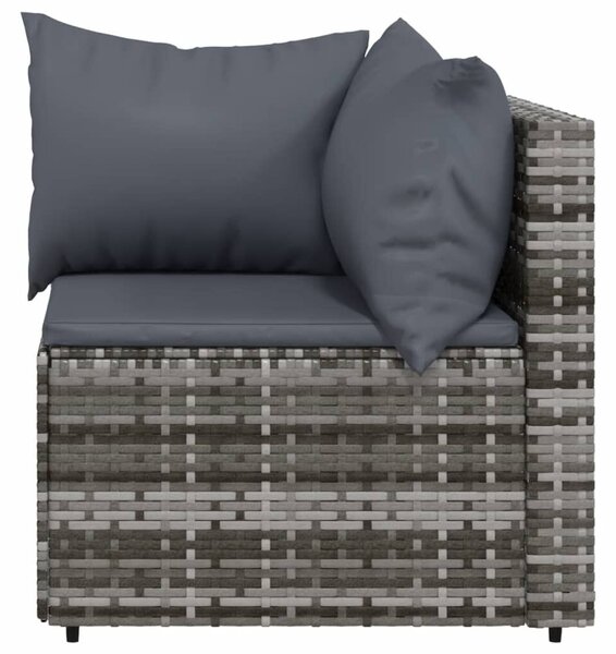 Polyrattan Kerti Ülőgarnitúra - 4 részes - Szürke