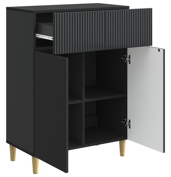 VidaXL Széf fiókkal Fekete 66 x 34,5 x 90 cm Szerelt Fa