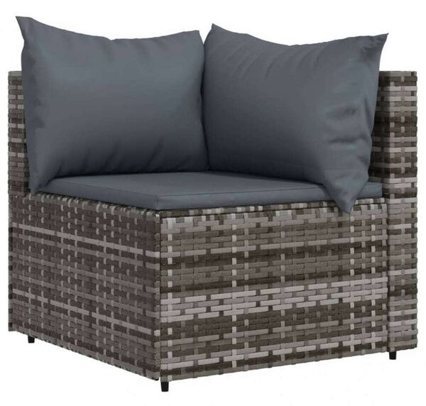 Polyrattan Kerti Ülőgarnitúra - 4 részes - Szürke