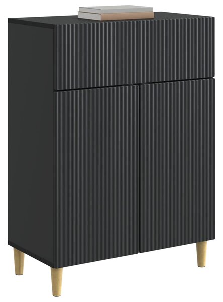 VidaXL Széf fiókkal Fekete 66 x 34,5 x 90 cm Szerelt Fa