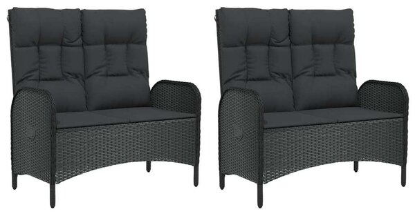 5 részes fekete polyrattan kerti étkezőgarnitúra párnákkal