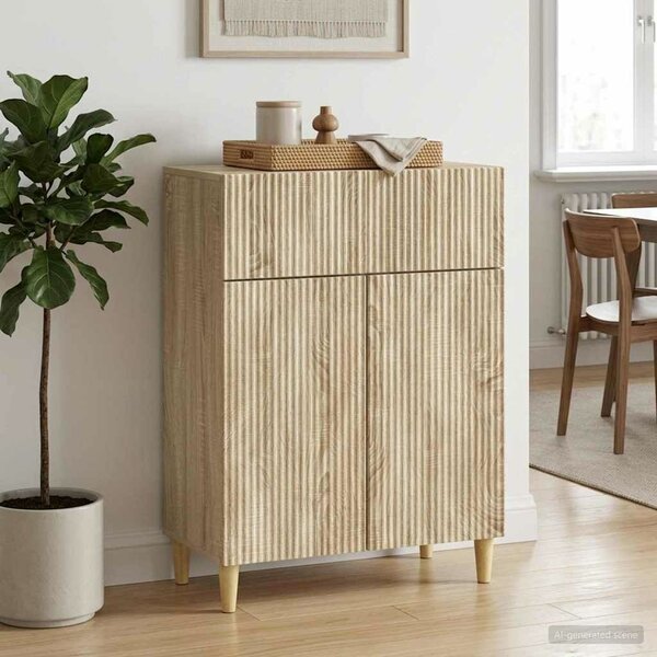 VidaXL Széf fiókkal Sonoma Tölgy 66 x 34,5 x 90 cm Szerelt Fa