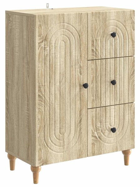 VidaXL Széf fiókkal Sonoma Tölgy 66 x 34,5 x 90 cm Szerelt Fa