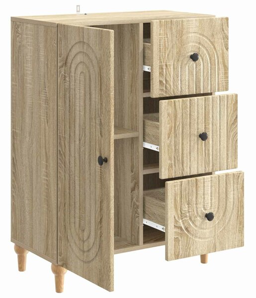 VidaXL Széf fiókkal Sonoma Tölgy 66 x 34,5 x 90 cm Szerelt Fa