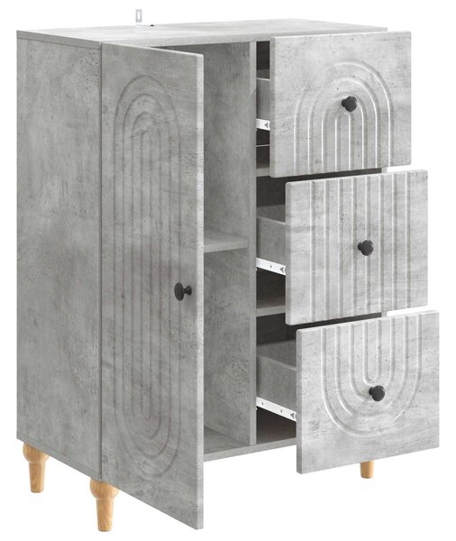 VidaXL Széf fiókkal Betonszürke 66 x 34,5 x 90 cm Szerelt Fa
