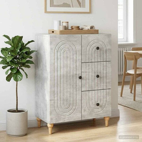 VidaXL Széf fiókkal Betonszürke 66 x 34,5 x 90 cm Szerelt Fa