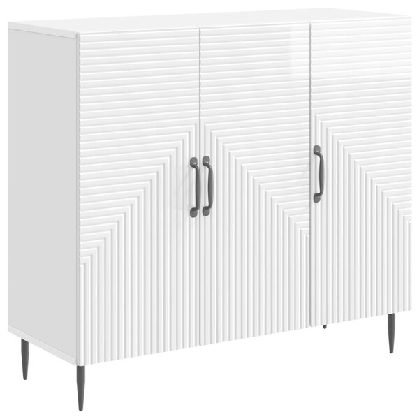 VidaXL Széf Magasfényű Fehér 89 x 34,5 x 80 cm Szerelt Fa