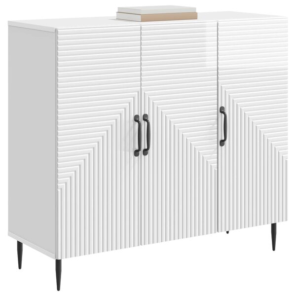 VidaXL Széf Magasfényű Fehér 89 x 34,5 x 80 cm Szerelt Fa