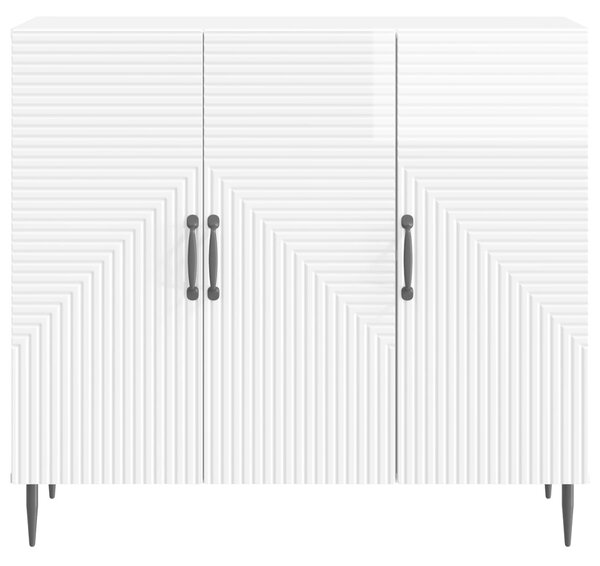 VidaXL Széf Magasfényű Fehér 89 x 34,5 x 80 cm Szerelt Fa