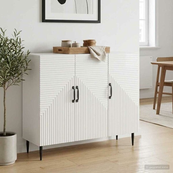 VidaXL Széf Magasfényű Fehér 89 x 34,5 x 80 cm Szerelt Fa