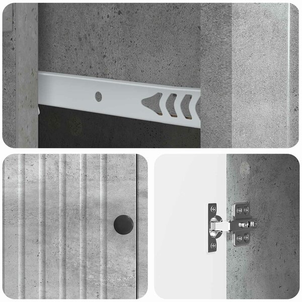 VidaXL Széf fiókkal Betonszürke 66 x 34,5 x 90 cm Szerelt Fa